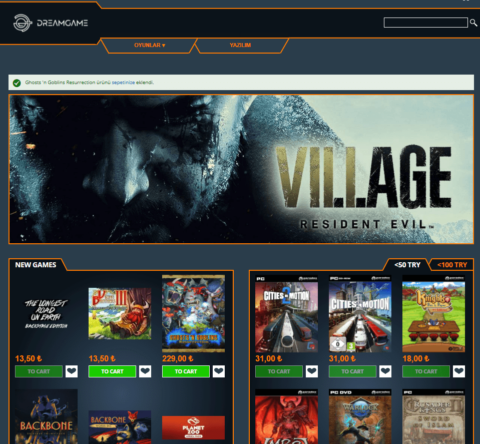 Dreamgame homepage